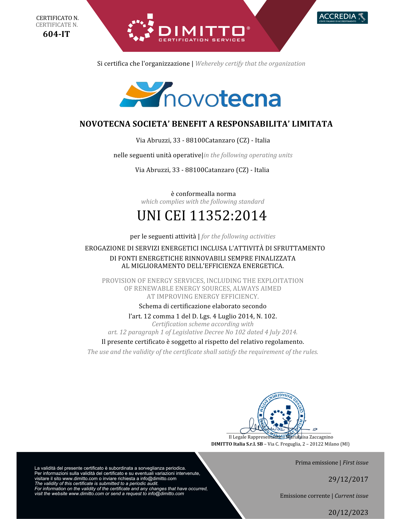 Certificazione Esco